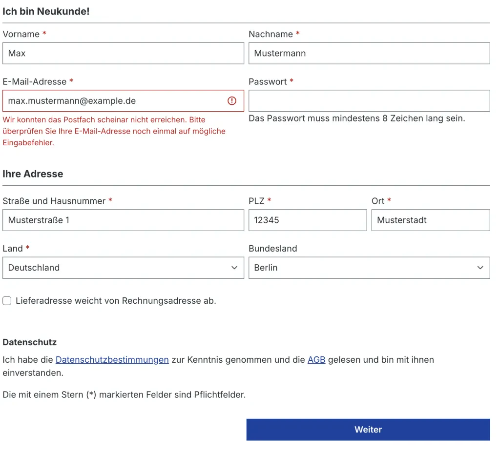 FroshMailAddressTester