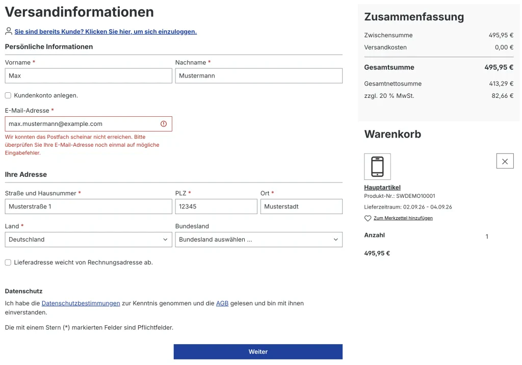 FroshMailAddressTester